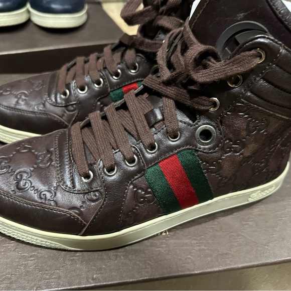 Men’s Gucci hightop Guccissima sneakers size 8 - Picture 5 of 16